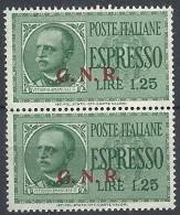 1943-44 RSI ESPRESSO BRESCIA 1,25 LIRE II TIPO COPPIA MNH ** - RSI003 - Posta Espresso