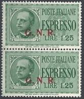 1943-44 RSI ESPRESSO BRESCIA 1,25 LIRE II TIPO VARIETà LEGGI MNH ** - RSI006 - Express Mail