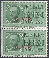 1943-44 RSI ESPRESSO BRESCIA 1,25 LIRE II TIPO VARIETà LEGGI MNH ** - RSI006 - Eilsendung (Eilpost)