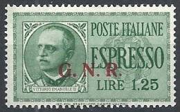 1943-44 RSI ESPRESSO BRESCIA 1,25 LIRE II TIPO VARIETà LEGGI MNH ** - RSI006-2 - Express Mail