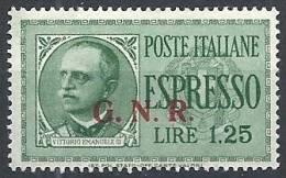 1943-44 RSI ESPRESSO BRESCIA 1,25 LIRE II TIPO VARIETà LEGGI MNH ** - RSI006-2 - Eilsendung (Eilpost)