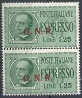 1943-44 RSI ESPRESSO BRESCIA 1,25 LIRE II TIPO VARIETà LEGGI MNH ** - RSI007-2 - Express Mail