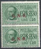 1943-44 RSI ESPRESSO BRESCIA 1,25 LIRE II TIPO VARIETà LEGGI MNH ** - RSI007-2 - Exprespost