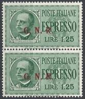 1943-44 RSI ESPRESSO BRESCIA 1,25 LIRE III TIPO VARIETà LEGGI MNH ** - RSI009 - Posta Espresso