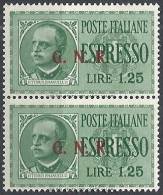 1943-44 RSI ESPRESSO BRESCIA 1,25 LIRE III TIPO VARIETà LEGGI MNH ** - RSI009-2 - Posta Espresso