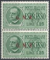 1943-44 RSI ESPRESSO BRESCIA 1,25 LIRE III TIPO VARIETà LEGGI MNH ** - RSI009-2 - Express Mail
