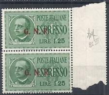 1943-44 RSI ESPRESSO BRESCIA 1,25 LIRE III TIPO VARIETà LEGGI MNH ** - RSI009-3 - Exprespost