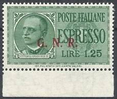 1943-44 RSI ESPRESSO BRESCIA 1,25 LIRE III TIPO VARIETà LEGGI MNH ** - RSI010-3 - Posta Espresso