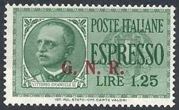 1943-44 RSI ESPRESSO BRESCIA 1,25 LIRE III TIPO VARIETà LEGGI MH * - RSI011 - Poste Exprèsse