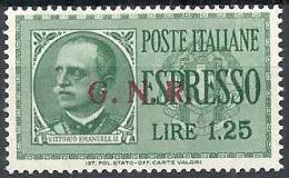 1943-44 RSI ESPRESSO BRESCIA 1,25 LIRE II TIPO VARIETà LEGGI MNH ** - RSI012-2 - Posta Espresso