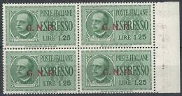 1943-44 RSI ESPRESSO BRESCIA 1,25 LIRE II TIPO VARIETà LEGGI MNH ** - RSI013-3 - Express Mail