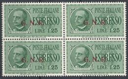 1943-44 RSI ESPRESSO BRESCIA 1,25 LIRE II TIPO VARIETà LEGGI MNH ** - RSI015 - Posta Espresso