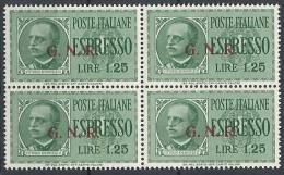 1943-44 RSI ESPRESSO BRESCIA 1,25 LIRE II TIPO VARIETà LEGGI MNH ** - RSI015 - Express Mail
