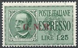 1943-44 RSI ESPRESSO BRESCIA 1,25 LIRE II TIPO VARIETà LEGGI MNH ** - RSI016 - Poste Exprèsse