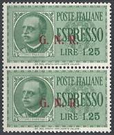 1943-44 RSI ESPRESSO BRESCIA 1,25 LIRE III TIPO VARIETà LEGGI MNH ** - RSI017 - Express Mail