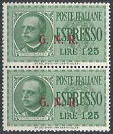 1943-44 RSI ESPRESSO BRESCIA 1,25 LIRE III TIPO VARIETà LEGGI MNH ** - RSI017 - Eilsendung (Eilpost)