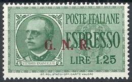 1943-44 RSI ESPRESSO BRESCIA 1,25 LIRE III TIPO VARIETà LEGGI MNH ** - RSI017-4 - Poste Exprèsse