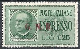 1943-44 RSI ESPRESSO BRESCIA 1,25 LIRE III TIPO VARIETà LEGGI MNH ** - RSI017-5 - Exprespost