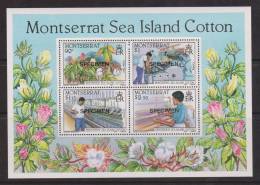 Montserrat 1985 Cotton Flower Industry Miniature Sheet Specimen Overprint MNH - Montserrat