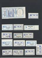 Registered New Zealand Labels And 1975 Registered Cover From Napier Includes Panpex 1977 Receipt For Registered Mail. - Cartas & Documentos