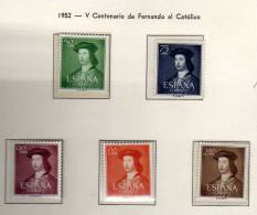 España 1952 Nº 1106-1110 , *  Fernando El  Católica - Unused Stamps