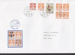 ## Denmark AALHOLM Frimærkeforening Cachet Deluxe VALBY 1990 Cover Brief NORDEN & 4-Block Wellenlinien Stamps - Brieven En Documenten