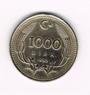 TURKIJE  1000  LIRA   1990 - Türkei