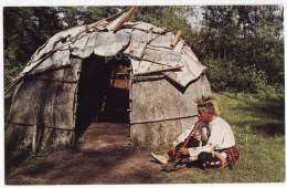 COUDERAY, WI ~INDIAN SMOKING THE PEACE PIPE OUTSIDE HIS TENT~ C1960s Postcard [c3943] - Other & Unclassified