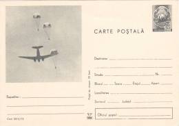 Parachutisme Parachutting,1974,CARD STATIONERY,ENTIER POSTAL UNUSED,ROMANIA. - Paracadutismo