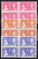 St Kitts-Nevis 1937 Coronation Issue Omnibus Blk Of 4 MNH - St.Christopher-Nevis & Anguilla (...-1980)