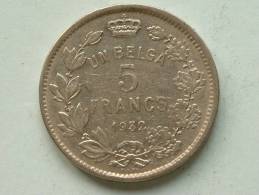 1932 - 5 Francs / Un Belga - Morin 386a ( For Grade, Please See Photo ) !! - 5 Frank & 1 Belga