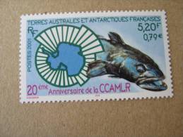 ANNEE 2001  TAAF P 307 * *  2O E ANNIVERSAIRE DE LA. CCAMLR   POISSON  FISH - Unused Stamps