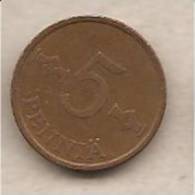 Finlandia - Moneta Circolata Da 5 Pennia Km45 - 1975 - Finnland