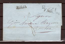 Prefilatelica 1846 NIZZA (FRANCIA) Per GENOVA (GA5342) - 1. ...-1850 Prefilatelia