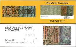 CROACIA / CROATIA /HRVATSKA  - EUROPA 2011 -TEMA ANUAL  " BOSQUES".-  CARNET  Con UNA SERIE De 2 V. - - 2011