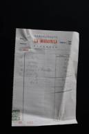 Note Provisional  Facturas Restaurante Lamaravilla Zaragoza Espagne Espagne España 1954 Vignette Fiscale - Spanje