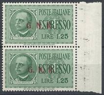 1943-44 RSI ESPRESSO BRESCIA 1,25 LIRE III TIPO VARIETà LEGGI MNH ** - RSI018-6 - Eilsendung (Eilpost)