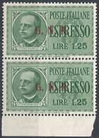 1943-44 RSI ESPRESSO BRESCIA 1,25 LIRE III TIPO VARIETà LEGGI MNH ** - RSI019-2 - Express Mail