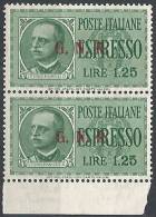 1943-44 RSI ESPRESSO BRESCIA 1,25 LIRE III TIPO VARIETà LEGGI MNH ** - RSI019-2 - Exprespost