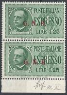 1943-44 RSI ESPRESSO BRESCIA 1,25 LIRE III TIPO VARIETà LEGGI MNH ** - RSI019-3 - Exprespost