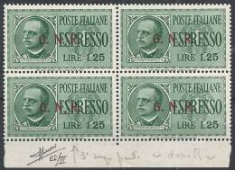 1943-44 RSI ESPRESSO BRESCIA 1,25 LIRE III TIPO VARIETà LEGGI MNH ** - RSI020 - Express Mail