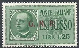 1943-44 RSI ESPRESSO BRESCIA 1,25 LIRE III TIPO VARIETà LEGGI MNH ** - RSI021-3 - Eilsendung (Eilpost)