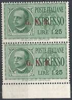 1943-44 RSI ESPRESSO BRESCIA 1,25 LIRE III TIPO VARIETà LEGGI MNH ** - RSI022-3 - Exprespost