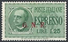 1943-44 RSI ESPRESSO BRESCIA 1,25 LIRE III TIPO VARIETà LEGGI MNH ** - RSI023 - Express Mail