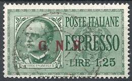 1943-44 RSI USATO ESPRESSO BRESCIA 1,25 LIRE III TIPO VARIETà LEGGI - RSI024-4 - Poste Exprèsse