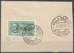 1943-44 RSI USATO ESPRESSO BRESCIA 1,25 LIRE III TIPO ANNULLO 31.12.43 - RSI029 - Express Mail