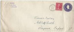 3 Cent Blue Washington Head  & 2 Cent Stamp Neat Compton Calif Jun 17 1933 Postmark To Ringwood England - 1921-40