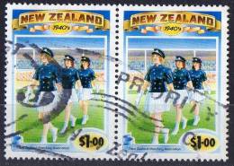 New Zealand 1993 $1 Marching Used Pair - Oblitérés