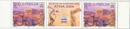 SRB 2004- OLYMPIC GAMES ATHENA, SERBIA, 2 X 1v + Label, MNH - Sommer 2004: Athen