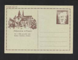 Czechoslovakia Stationery 1945 Pravda Vitazi - Cartes Postales
